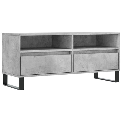 Tv-bänk betonggrå 100x34,5x44,5 cm konstruerat trä