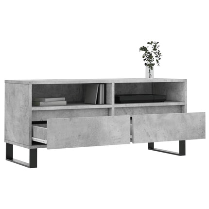 Tv-bänk betonggrå 100x34,5x44,5 cm konstruerat trä