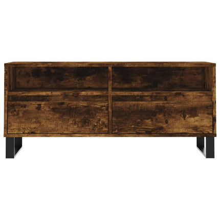 Tv-bänk rökfärgad ek 100x34,5x44,5 cm konstruerat trä