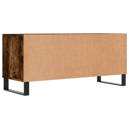 Tv-bänk rökfärgad ek 100x34,5x44,5 cm konstruerat trä