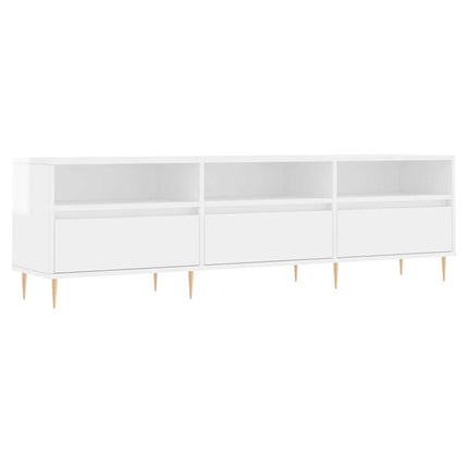 Tv-bänk vit högglans 150x30x44,5 cm konstruerat trä