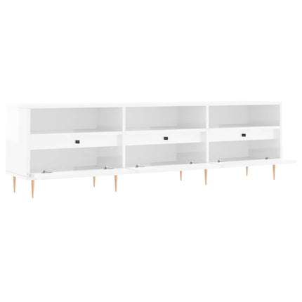 Tv-bänk vit högglans 150x30x44,5 cm konstruerat trä