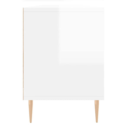 Tv-bänk vit högglans 150x30x44,5 cm konstruerat trä
