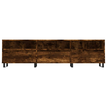 Tv-bänk rökfärgad ek 150x30x44,5 cm konstruerat trä