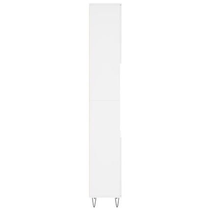 Badrumsskåp vit 30x30x190 cm konstruerat trä