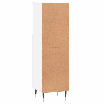 Badrumsskåp vit 30x30x100 cm konstruerat trä