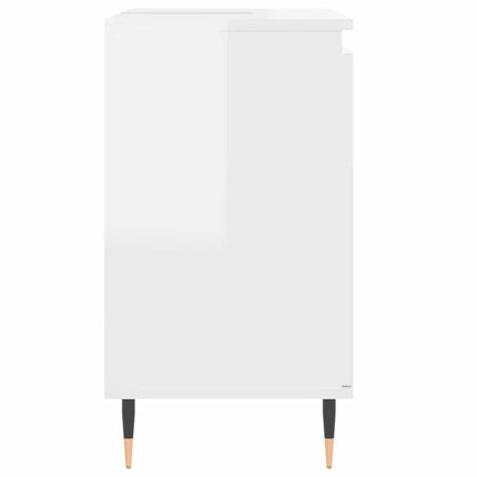 Badrumsskåp vit högglans 58x33x60 cm konstruerat trä