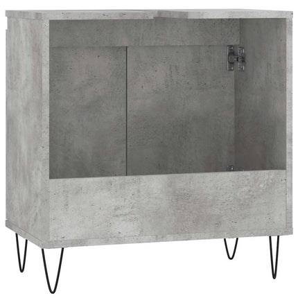 Badrumsskåp betonggrå 58x33x60 cm konstruerat trä