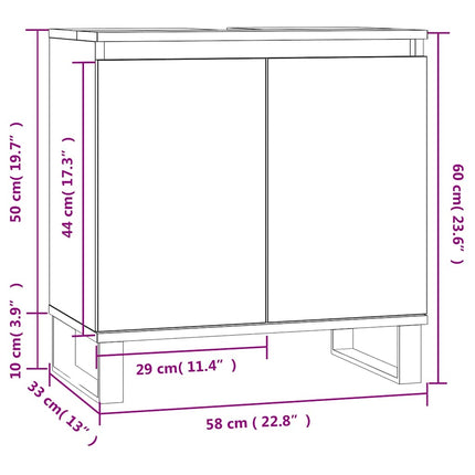 Badrumsskåp vit 58x33x60 cm konstruerat trä