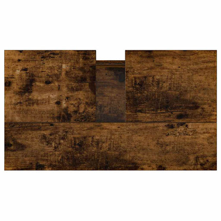Badrumsskåp rökfärgad ek 58x33x60 cm konstruerat trä