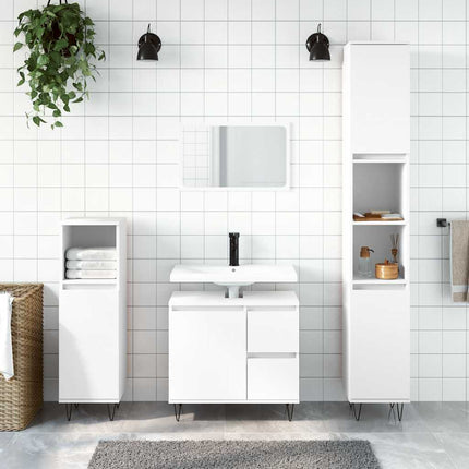 Badrumsskåp vit 65x33x60 cm konstruerat trä