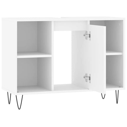 Badrumsskåp vit 80x33x60 cm konstruerat trä