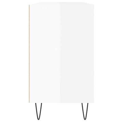 Badrumsskåp vit högglans 80x33x60 cm konstruerat trä