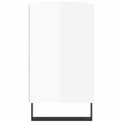 Badrumsskåp vit högglans 80x33x60 cm konstruerat trä