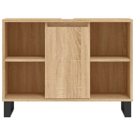 Badrumsskåp sonoma-ek 80x33x60 cm konstruerat trä