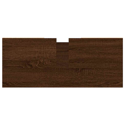 Badrumsskåp brun ek 80x33x60 cm konstruerat trä