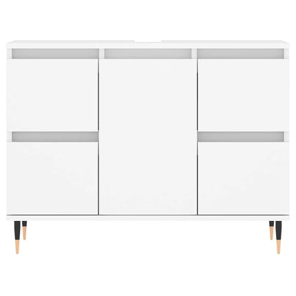 Badrumsskåp vit 80x33x60 cm konstruerat trä