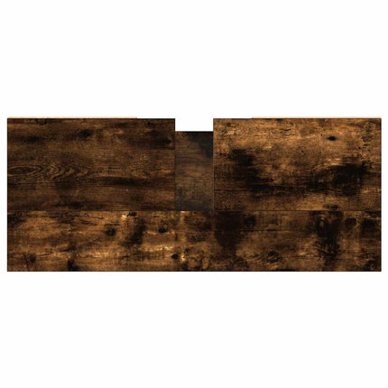 Badrumsskåp rökfärgad ek 80x33x60 cm konstruerat trä