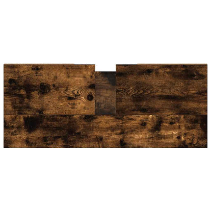 Badrumsskåp rökfärgad ek 80x33x60 cm konstruerat trä