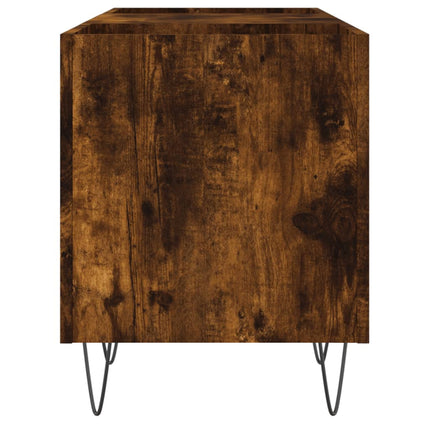 Stereobänk rökfärgad ek 121x38x48 cm konstruerat trä