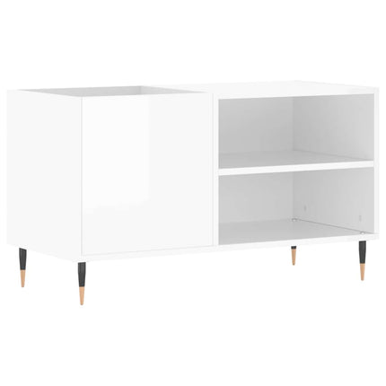 Stereobänk vit högglans 85x38x48 cm konstruerat trä