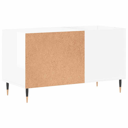 Stereobänk vit högglans 85x38x48 cm konstruerat trä