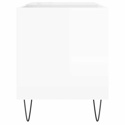 Stereobänk vit högglans 85x38x48 cm konstruerat trä