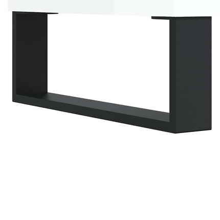Stereobänk vit högglans 85x38x48 cm konstruerat trä