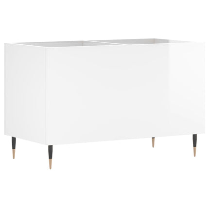 Stereobänk vit högglans 74,5x38x48 cm konstruerat trä