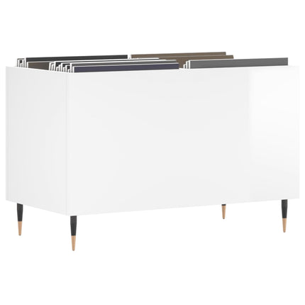 Stereobänk vit högglans 74,5x38x48 cm konstruerat trä