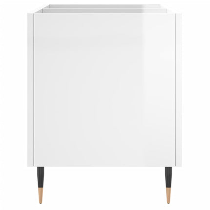 Stereobänk vit högglans 74,5x38x48 cm konstruerat trä