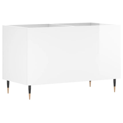 Stereobänk vit högglans 74,5x38x48 cm konstruerat trä