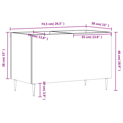 Stereobänk betonggrå 74,5x38x48 cm konstruerat trä