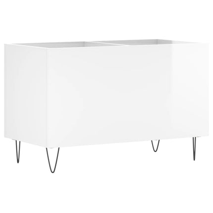Stereobänk vit högglans 74,5x38x48 cm konstruerat trä