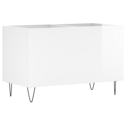 Stereobänk vit högglans 74,5x38x48 cm konstruerat trä