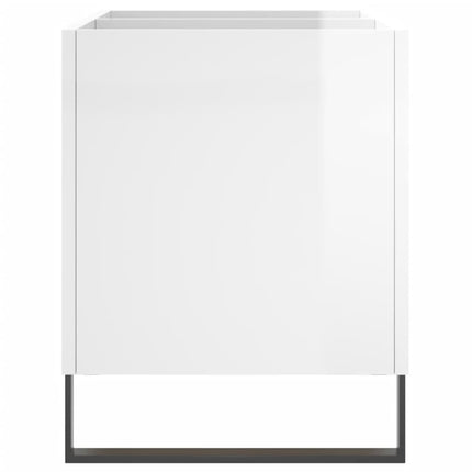 Stereobänk vit högglans 74,5x38x48 cm konstruerat trä