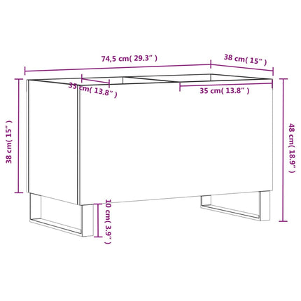 Stereobänk betonggrå 74,5x38x48 cm konstruerat trä
