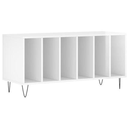 Stereobänk vit högglans 100x38x48 cm konstruerat trä