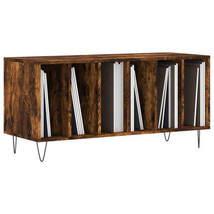 Stereobänk rökfärgad ek 100x38x48 cm konstruerat trä