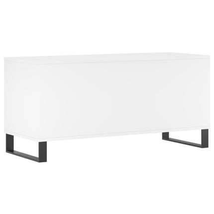 Stereobänk vit 100x38x48 cm konstruerat trä
