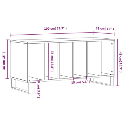 Stereobänk sonoma-ek 100x38x48 cm konstruerat trä