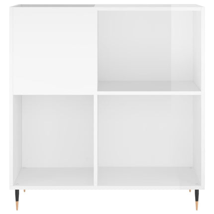 Stereobänk vit högglans 84,5x38x89 cm konstruerat trä