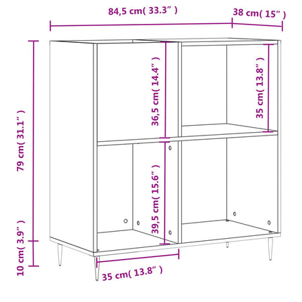 Stereobänk vit högglans 84,5x38x89 cm konstruerat trä