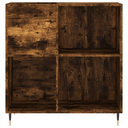 Stereobänk rökfärgad ek 84,5x38x89 cm konstruerat trä