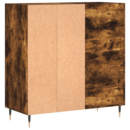 Stereobänk rökfärgad ek 84,5x38x89 cm konstruerat trä