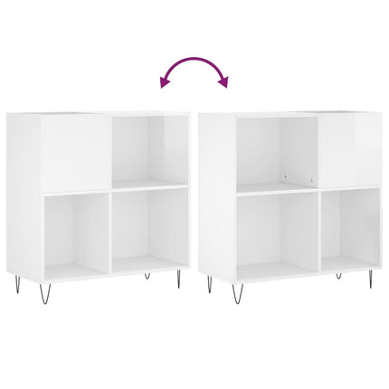 Stereobänk vit högglans 84,5x38x89 cm konstruerat trä