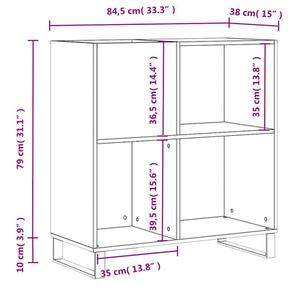 Stereobänk vit 84,5x38x89 cm konstruerat trä