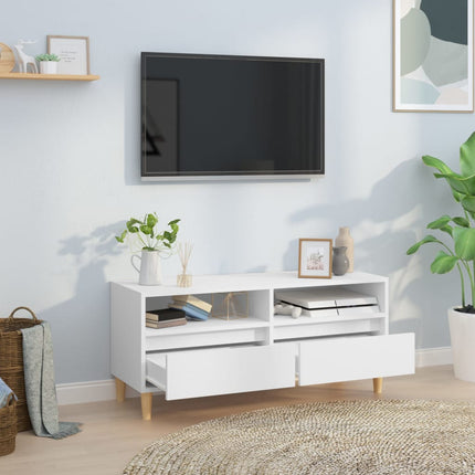 Tv-bänk vit 100x34,5x44,5 cm konstruerat trä