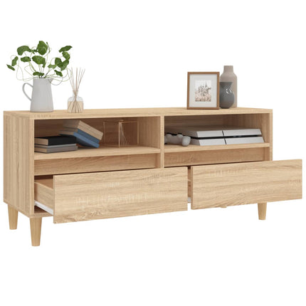 Tv-bänk sonoma-ek 100x34,5x44,5 cm konstruerat trä