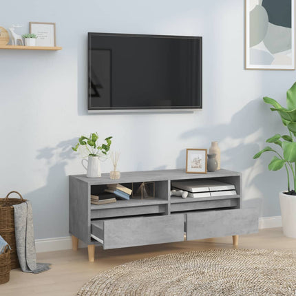 Tv-bänk betonggrå 100x34,5x44,5 cm konstruerat trä